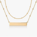 Layered Gold Satellite Chain and Minimalist Horizontal Bar Necklace