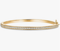 Classic Pavé Crystal Hinged Bangle Bracelet in Gold