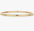 Minimalist High-Polish Round Wire Bangle in Gold
