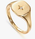 Classic Starburst Celestial Signet Ring in Gold
